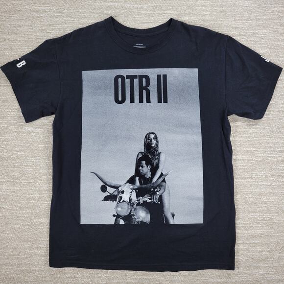 Beyonce Jay-Z OTR II On The Run Tour 2018 T-shirt Womens M Black Graphic Cotton - Picture 1 of 9